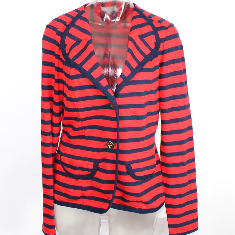 Cabi Striped Au Revoir Yacht Club Blazer Sz M